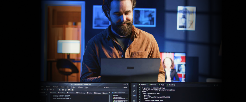 Web developer using AI-powered coding tools to build modern web applications in 2026