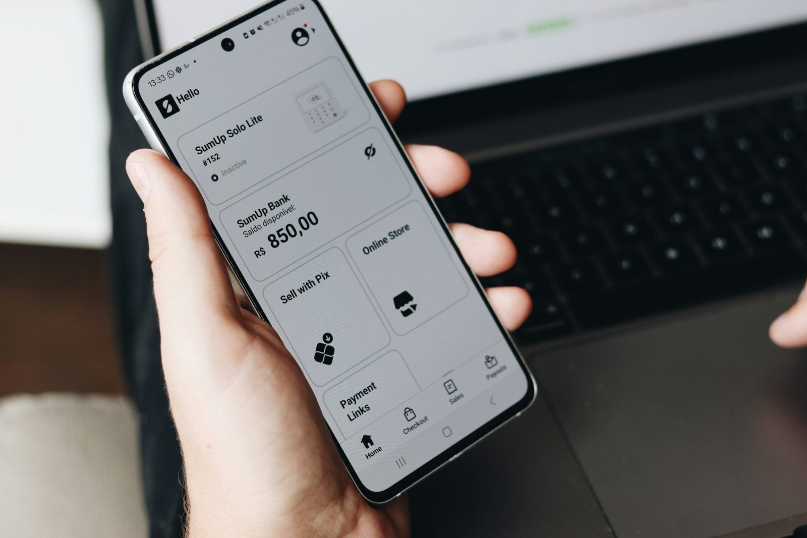 Business website being tested on a budget Android phone over mobile data